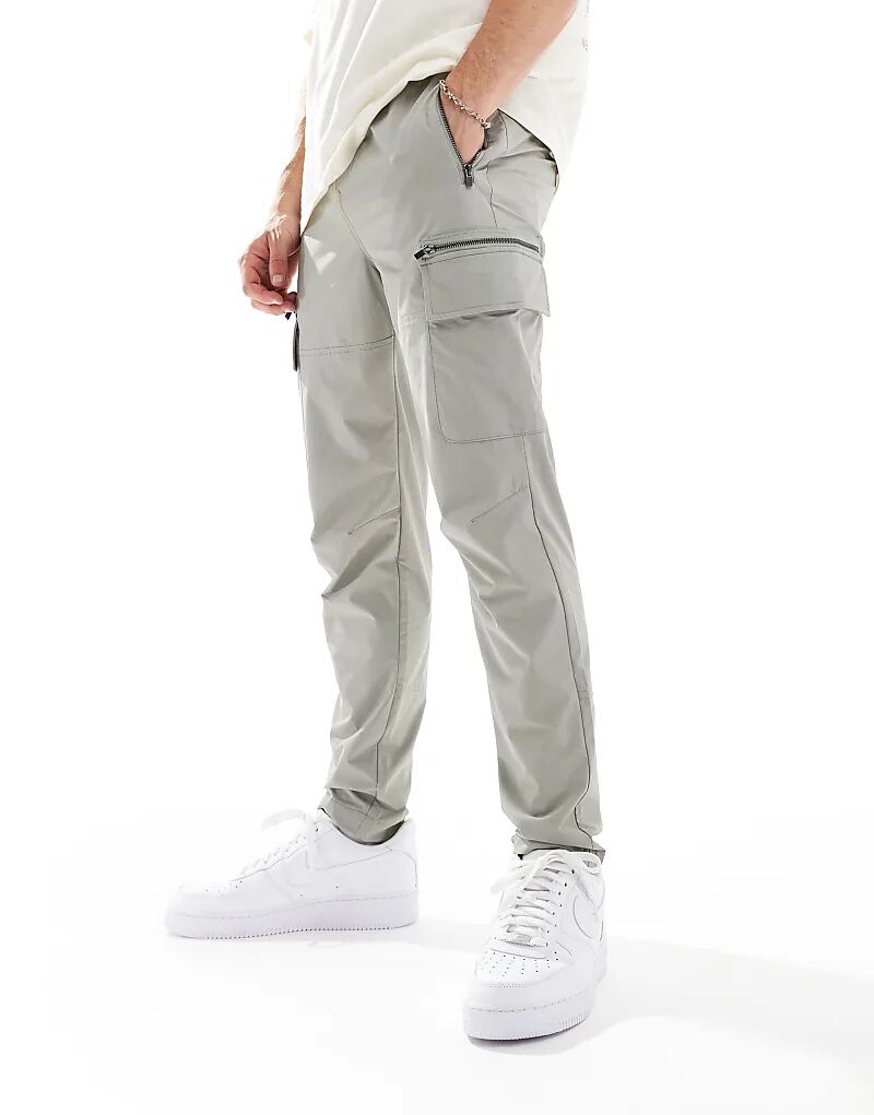 

Брюки-карго River Island Skinny Fit серого цвета