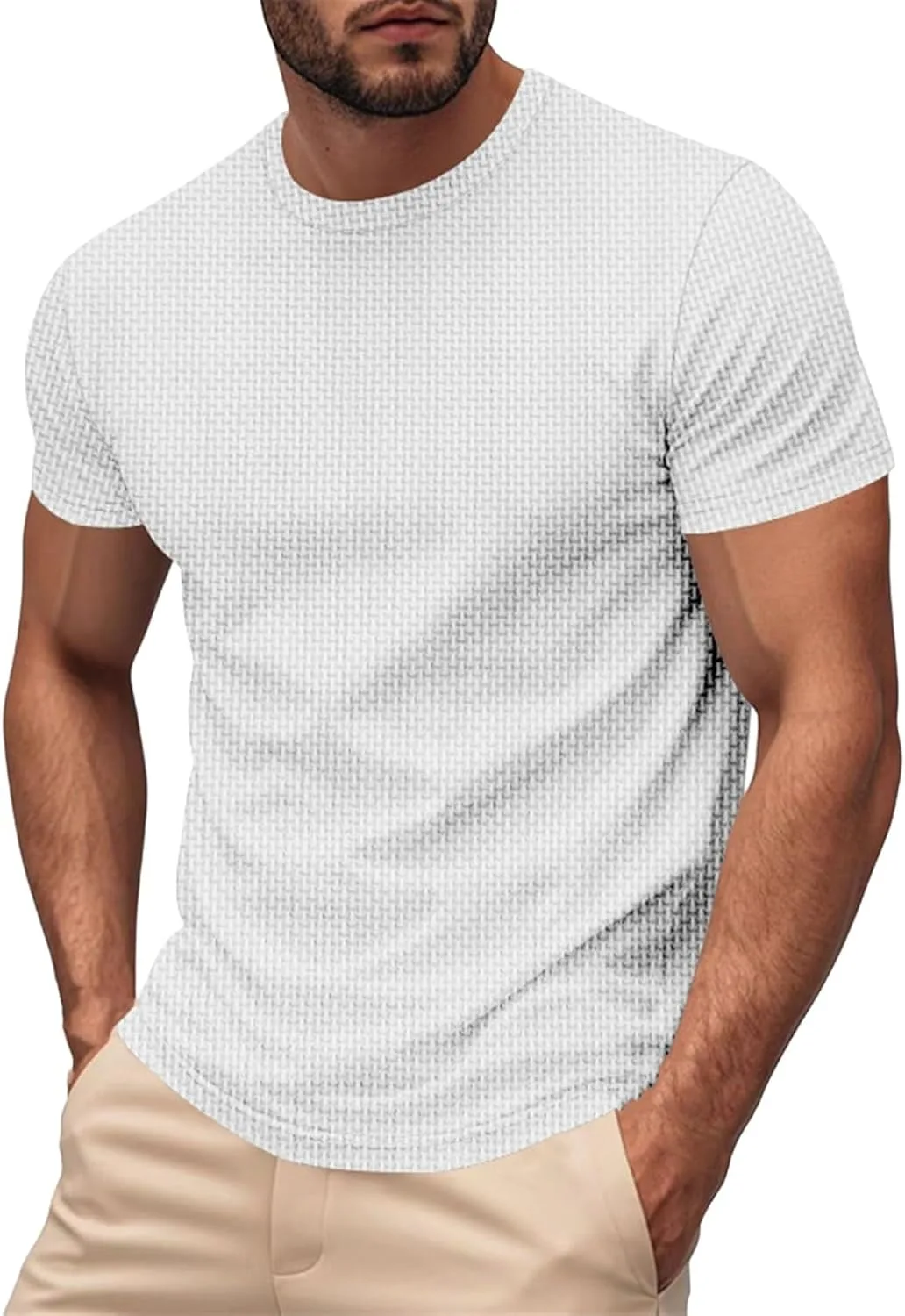 

Мужская футболка Casual Texture с коротким рукавом и свободным кроем