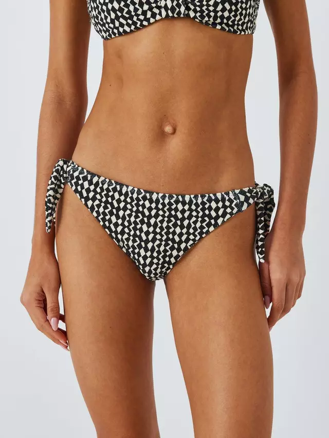 

Низ бикини John Lewis Geometric Side Tie Bikini, цвет black/multi