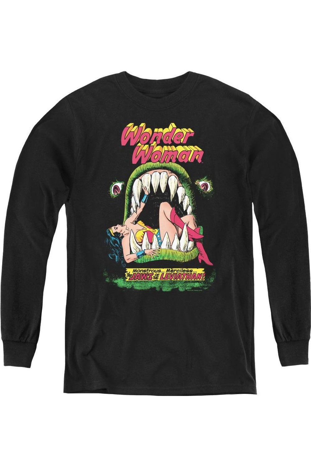 

Футболка с длинным рукавом DC Comics "Челюсти" для детей Gildan, черный