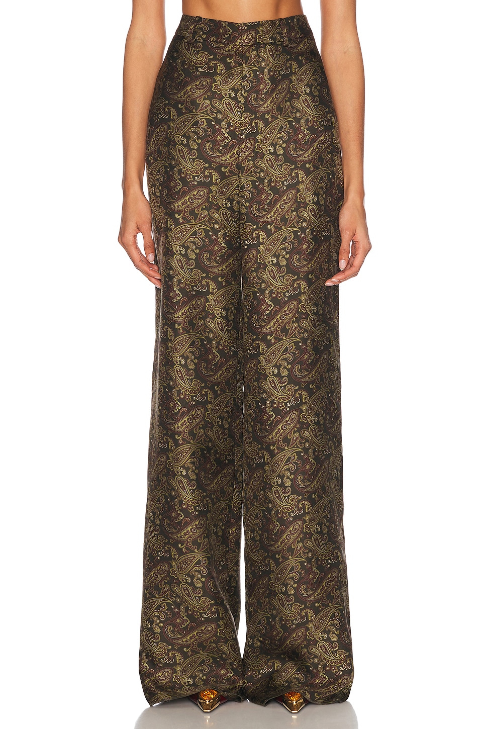 

Широкие брюки Saint Laurent, Kaki Bordeaux