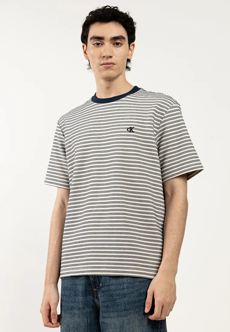 Футболка с коротким рукавом, полосатая, Calvin Klein Jeans, цвет Chalk