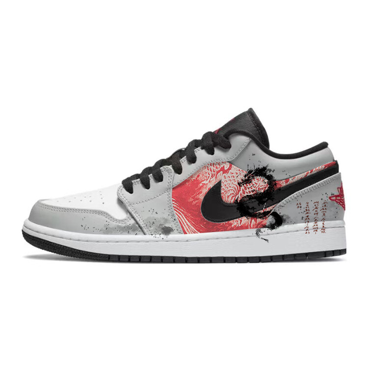 

Кроссовки Air Jordan 1 Vintage Basketball Shoes Men Low-top Gray/Red, серый