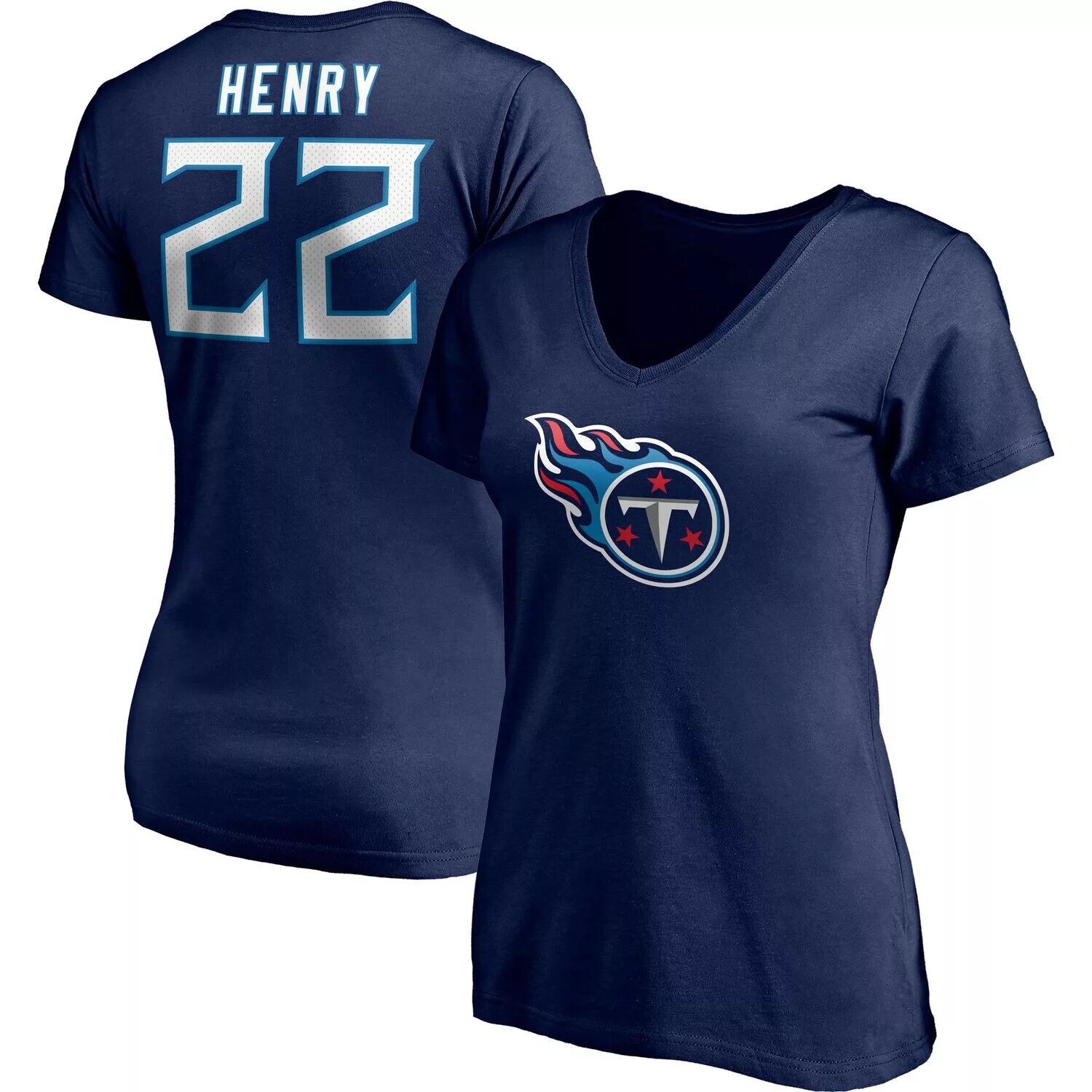 

Женская футболка с v-образным вырезом и логотипом Fanatics Derrick Генри Navy Tennessee Titans со значком игрока Имя и номер Fanatics, Синий, Женская футболка с v-образным вырезом и логотипом Fanatics Derrick Генри Navy Tennessee Titans со значком игрока 