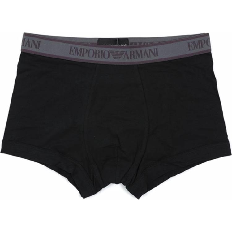 Трусы с логотипом на поясе Emporio Armani, набор из трёх (чёрный+серый+тёмно-серый) — фото 2