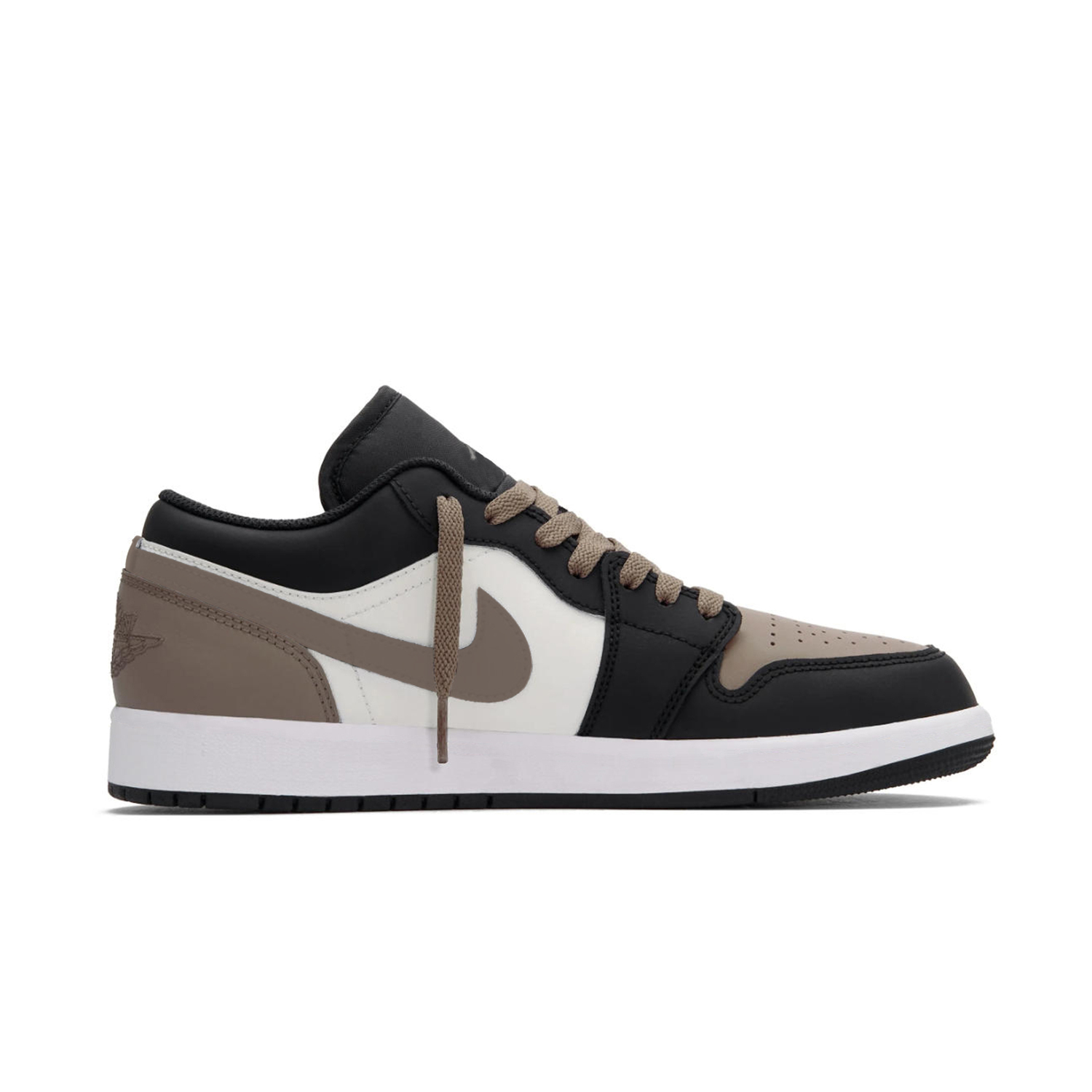 Jordan Air 1 Mocha Coconut Устойчивые к истиранию низкие кроссовки в винтажном стиле для унисекс, цвет молочный чай с коричневым оттенком — фото 4