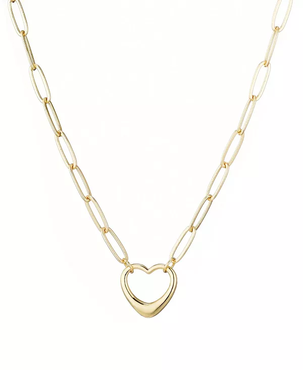 

Золотая цепочка-скрепка с подвеской в форме сердца Adornia, gold