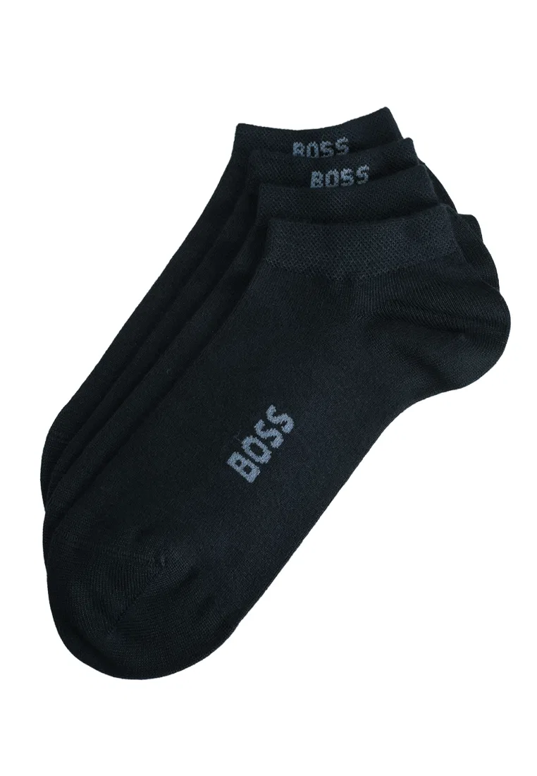 Носки, 2 пары, логотип, BOSS, черные