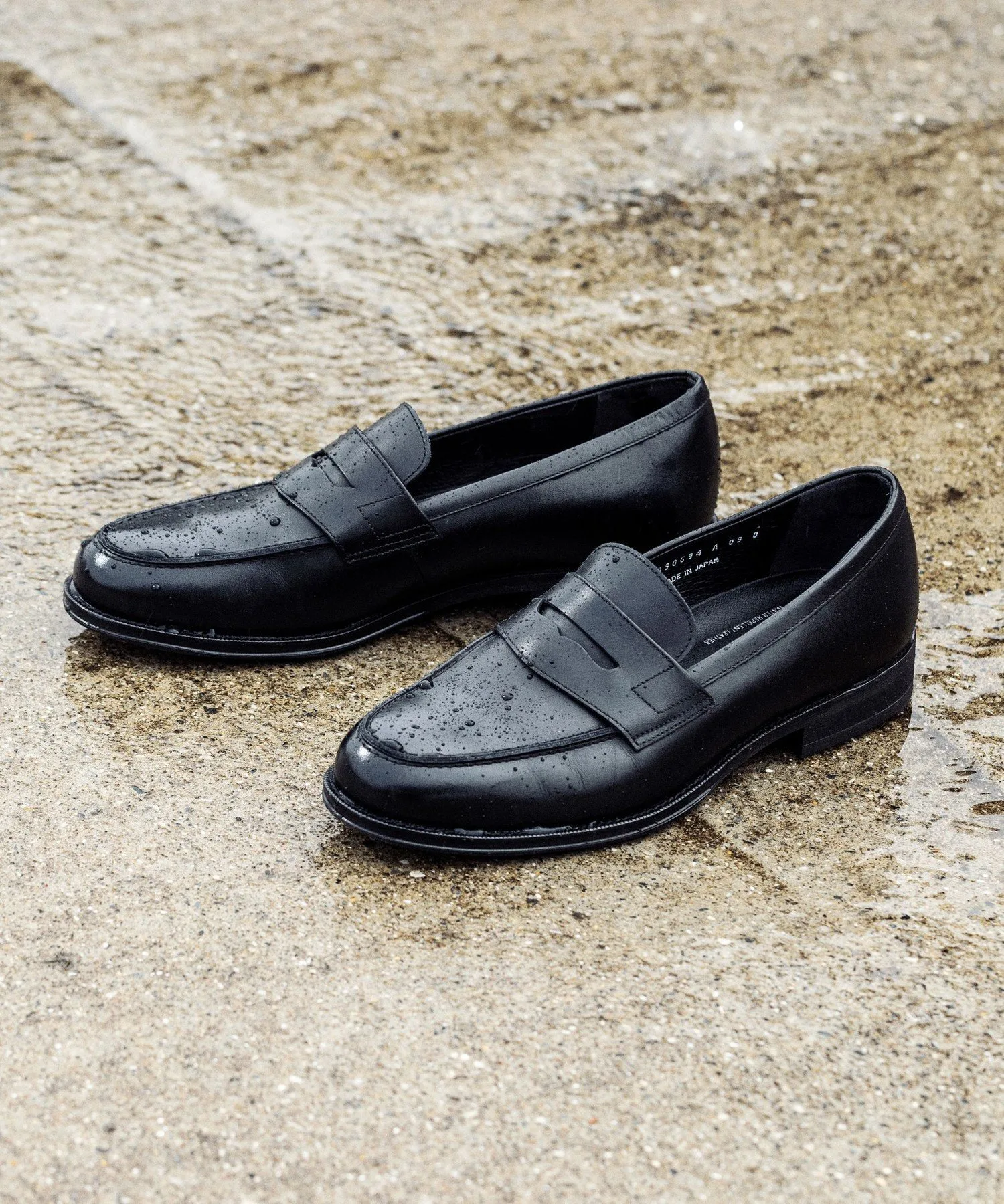 Гладкие французские лоферы GLR Hassui с водоотталкивающими свойствами UNITED ARROWS green label relaxing, BLACK
