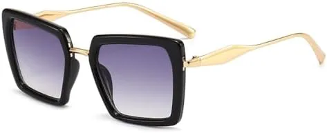 

Летние квадратные солнцезащитные очки для женщин, модные и стильные солнцезащитные очки в винтажном стиле, защитные очки от УФ-излучения UV400 MTZJH, Black Gray