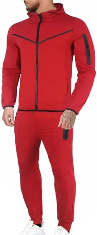 Мужской спортивный костюм Slim Fit на молнии, Generic, синий — фото 3
