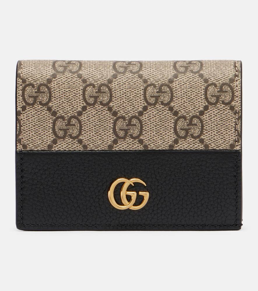 

Миниатюрный кожаный кошелёк Double G Gucci, Black/Beige Ebony