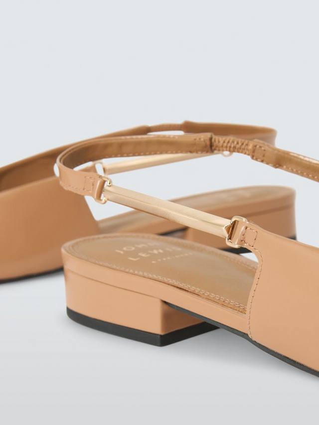 Туфли-лодочки Dakota Leather с острым носком и ремешком на пятке John Lewis, Camel — фото 4