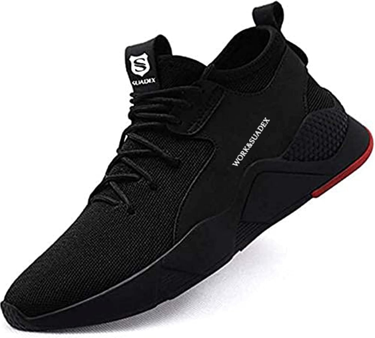 

Кроссовки с стальным носком SUADEX для мужчин и женщин, неразрушимые, легкие защитные обувь, стойкие к проколам, с композитным носком, черный