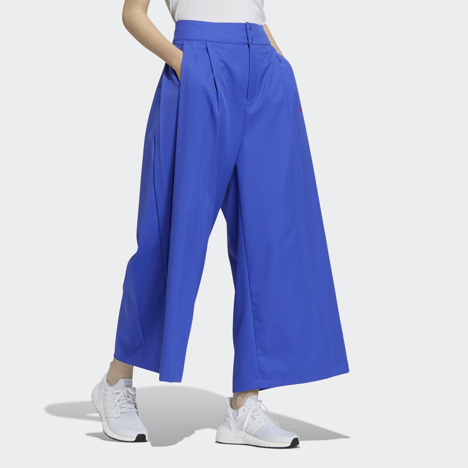 Спортивные брюки свободного кроя Wx W с точечным логотипом и складками, синие Adidas — фото 4