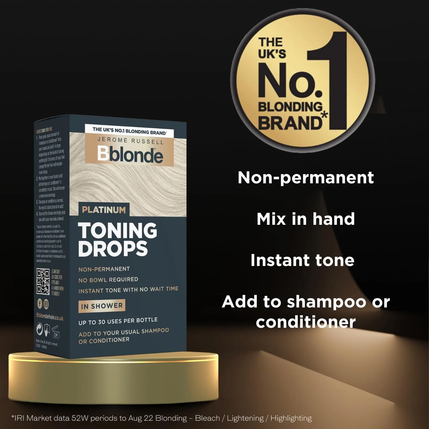 Платиновые тонирующие капли «Bblonde Platinum Toning Drops» от Jerome Russell, 50 мл Jerome Russell, Platinum — фото 2
