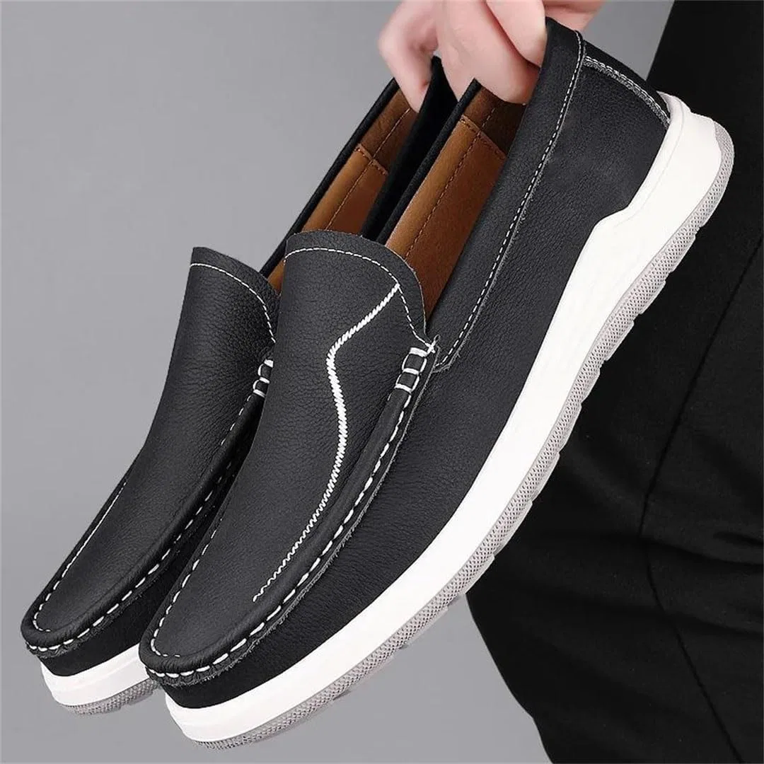 Лоферы кожаные Men's Slip-On Driving Shoes, синий — фото 2