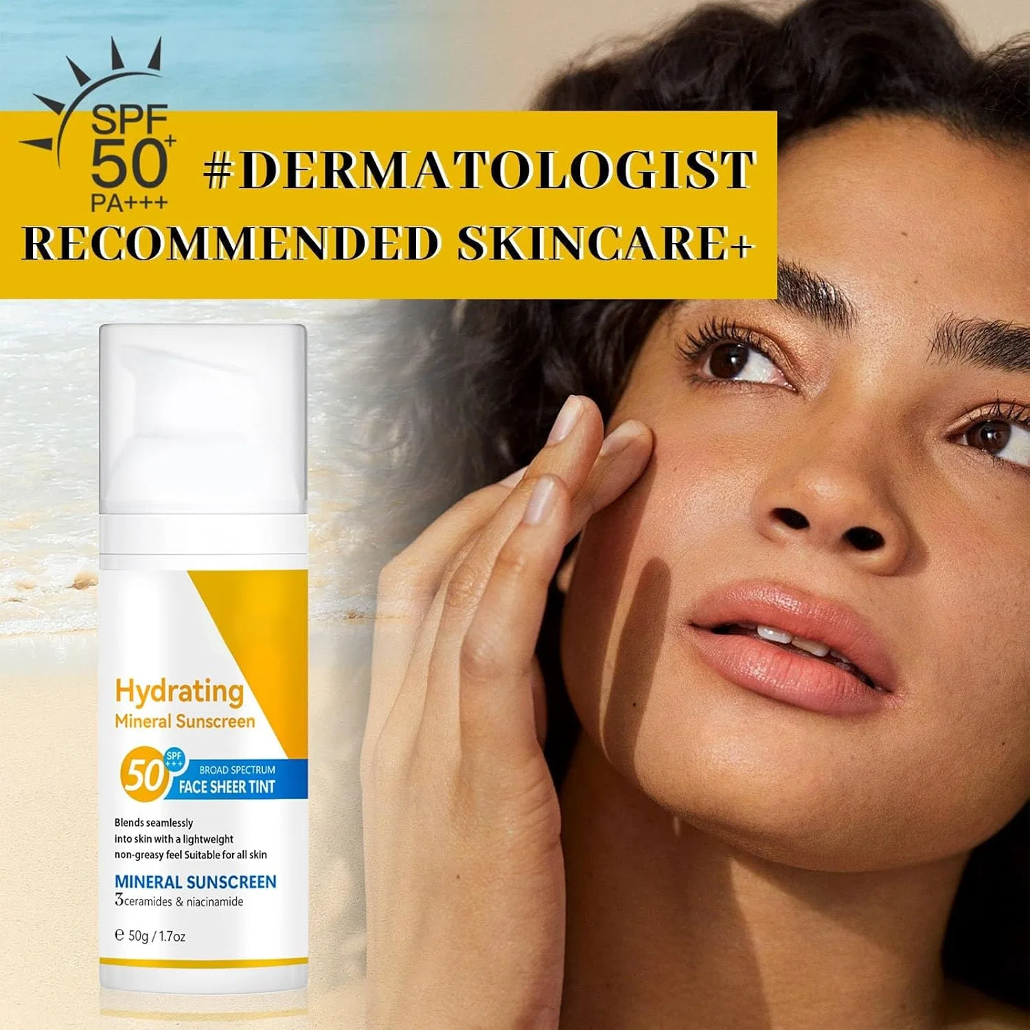 Солнцезащитный лосьон Lightweight Lotion Non-Finish Sunscreen Brightening Day 50 мл желтый Generic — фото 4