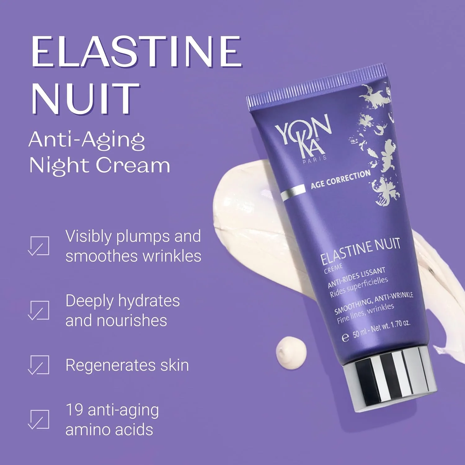 Крем для лица Yonka — Elastine Anti-Aging против морщин, упругость и глубокое увлажнение, витамины A, C, E, 50 мл — фото 2