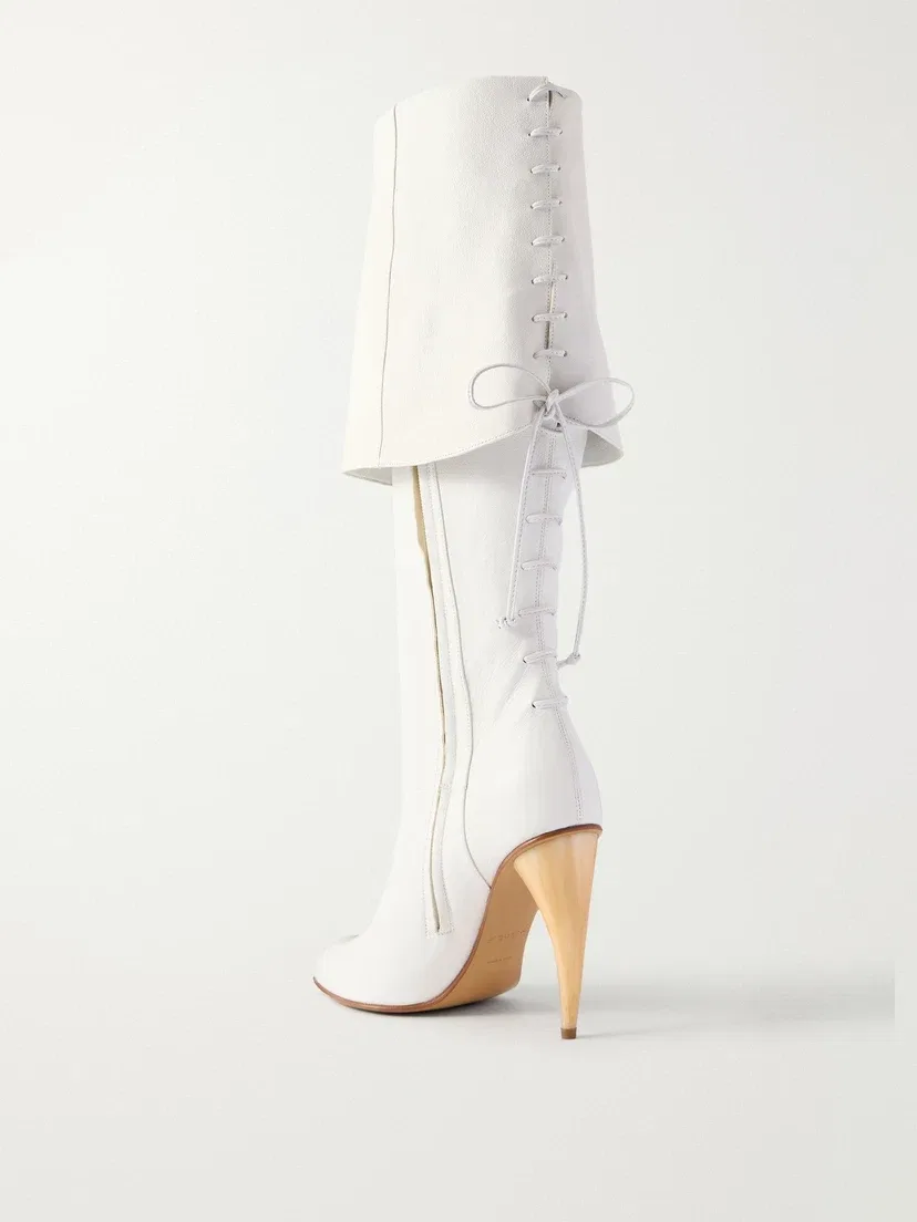 Кожаные ботинки MCQUEEN, белый — фото 3