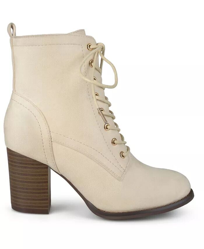 Женские ботильоны Baylor Lace Up Stacked Heel Journee Collection, коричневый/бежевый — фото 2