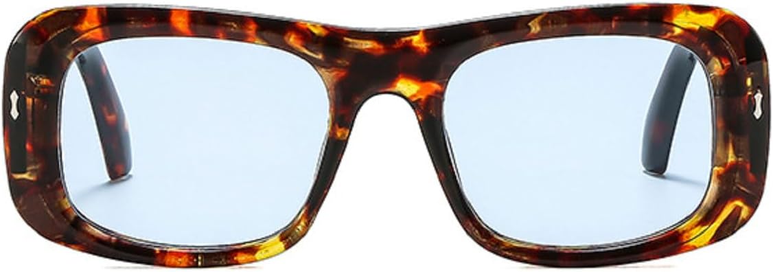 

Солнцезащитные очки Melrose Rectangle Punk для женщин, роскошные винтажные квадратные солнцезащитные очки в стиле Y2K с защитой от УФ-излучения UV400, желтые, модель 3932, Amber Blue