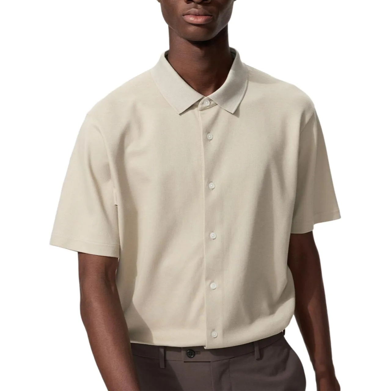 Футболка-поло unisex AIRism UNIQLO, светло-бежевый