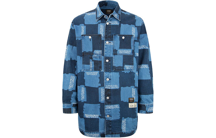 

Джинсовая куртка мужская джинсовая синяя Evisu, синий