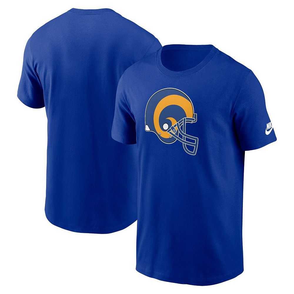 

Мужская футболка Nike Royal Los Angeles Rams Rewind Logo Essential, цвет Lar Blue