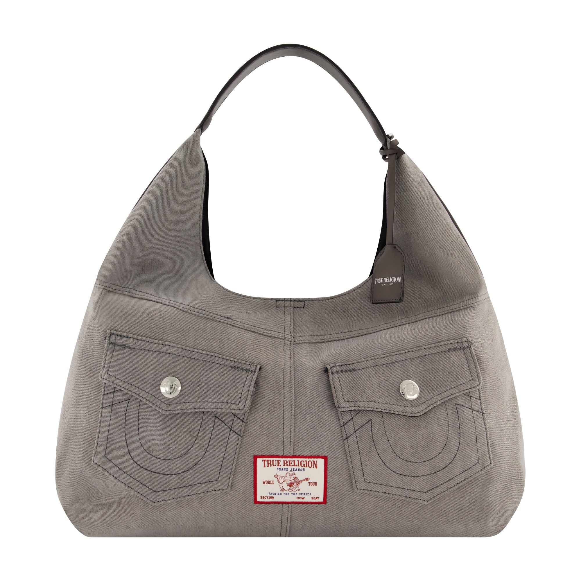 

Сумка-хобо True Religion Horseshoe pocket, большая, серый