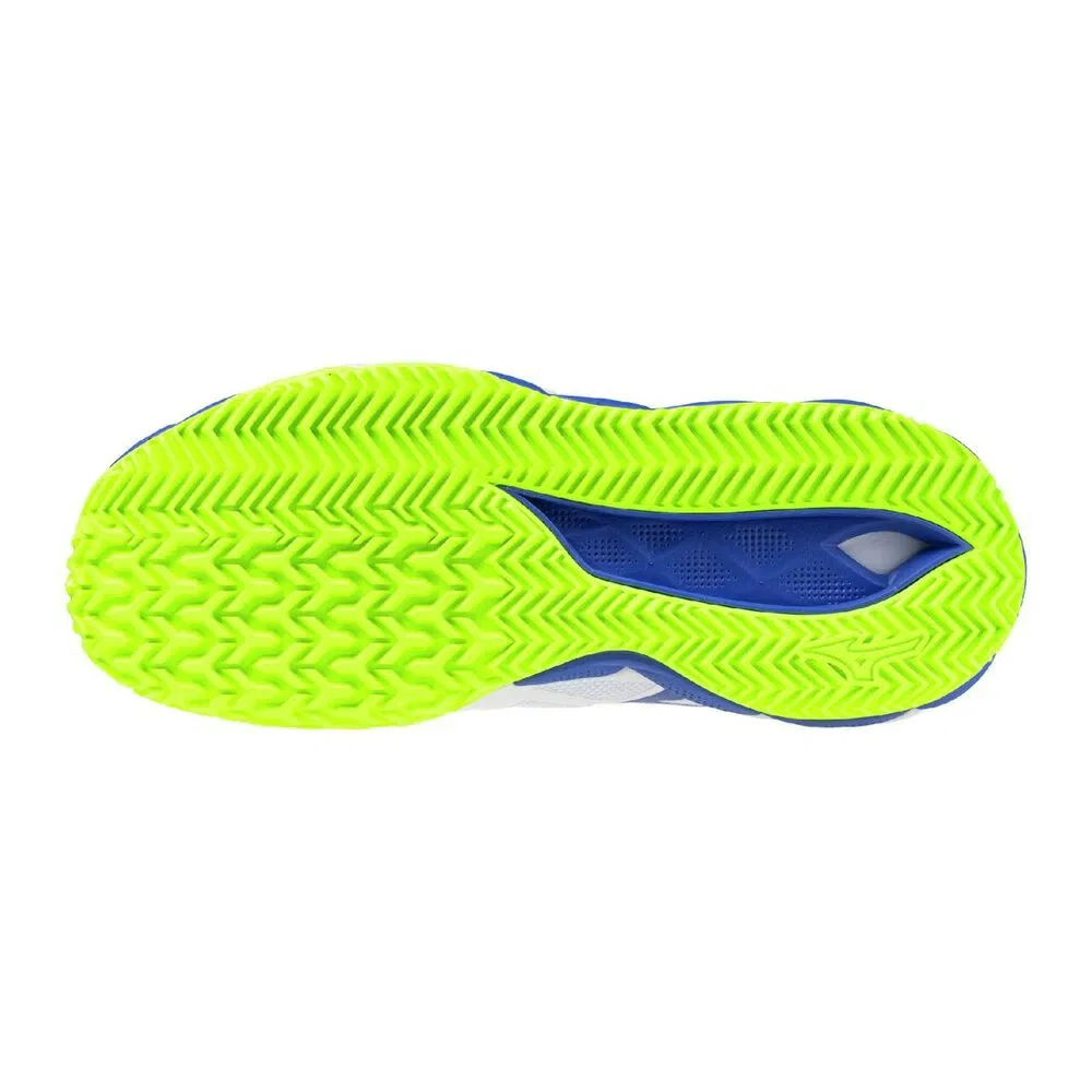 Унисекс кроссовки для тенниса «Wave Enforce Tour 2 OC» от Mizuno, White X Blue X Yellow — фото 2