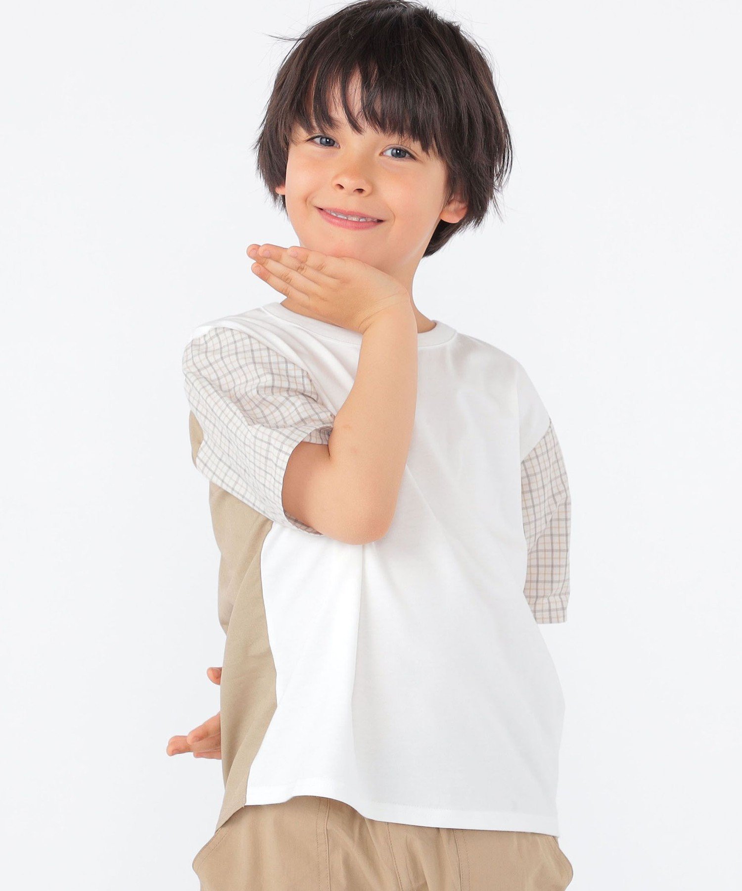 Детская футболка с коротким рукавом в клетку (100-130 см) SHIPS KIDS, Off white
