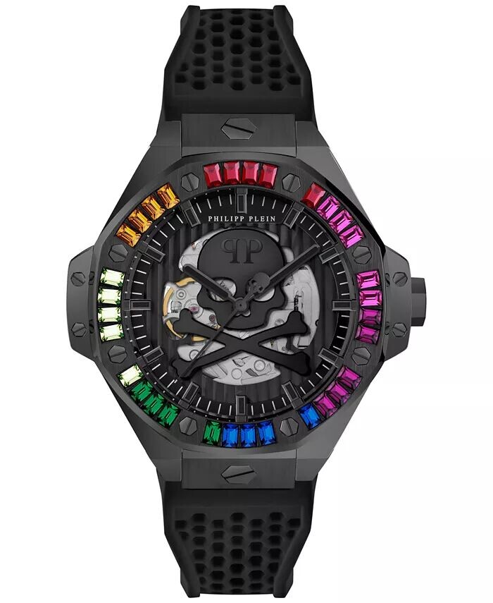 

Мужские автоматические часы Skeleton Royal Black с силиконовым ремешком, 46 мм Philipp Plein, черный