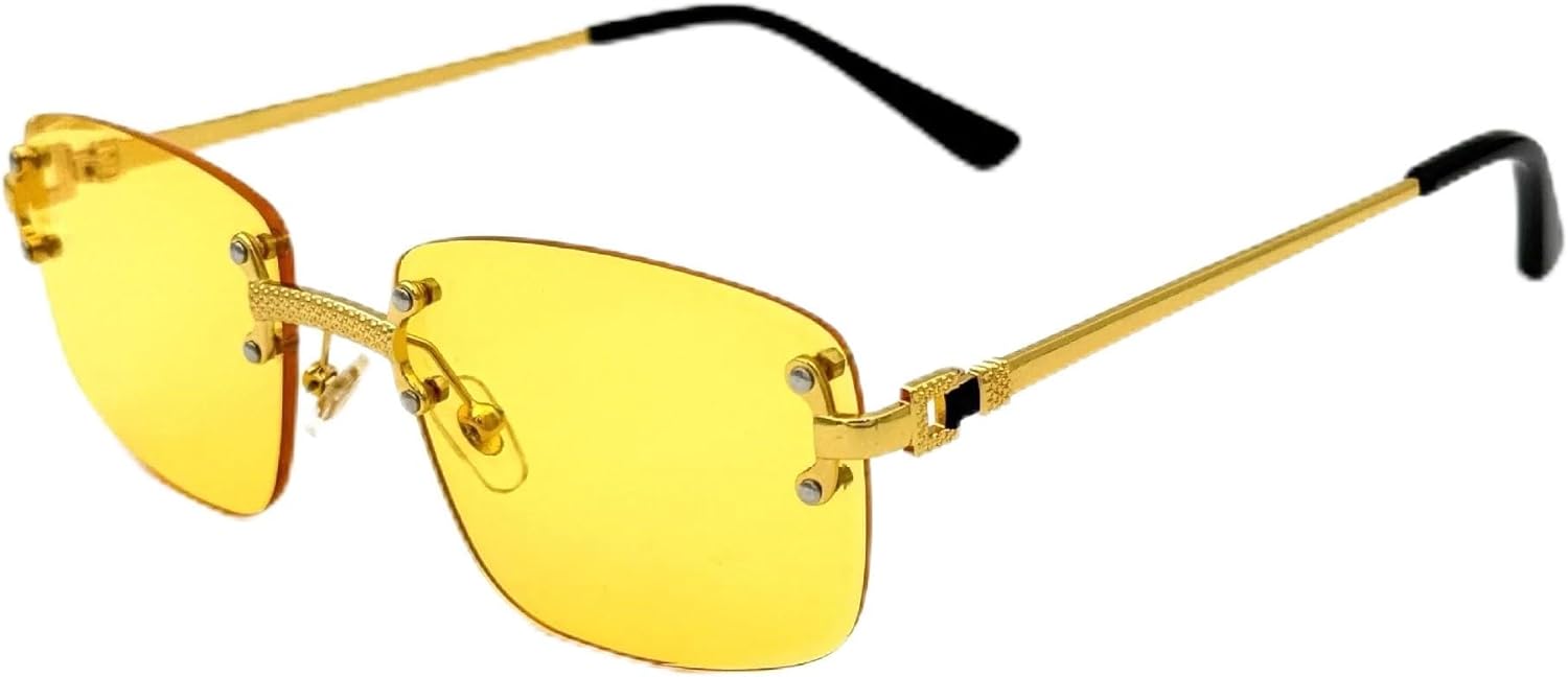 

Солнцезащитные очки с защитой от УФ-излучения UV400 | Металлическая оправа, панк-стиль, цветные линзы | Для женщин и мужчин, для занятий спортом на открытом воздухе и вождения DSVIGF, Yellow