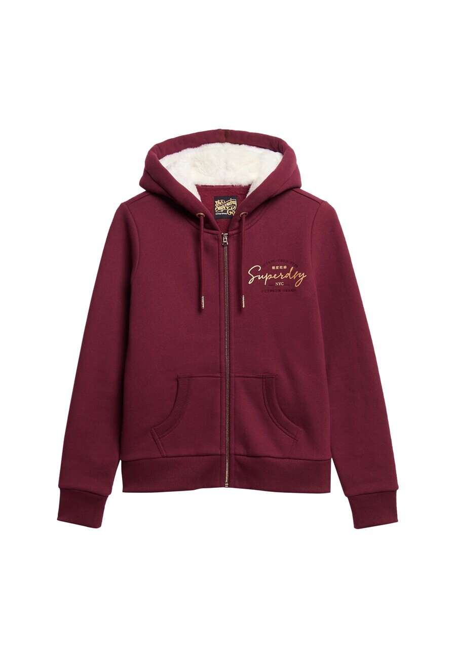 

Толстовка с капюшоном на молнии Superdry Zip-Up Hoodie, бордо