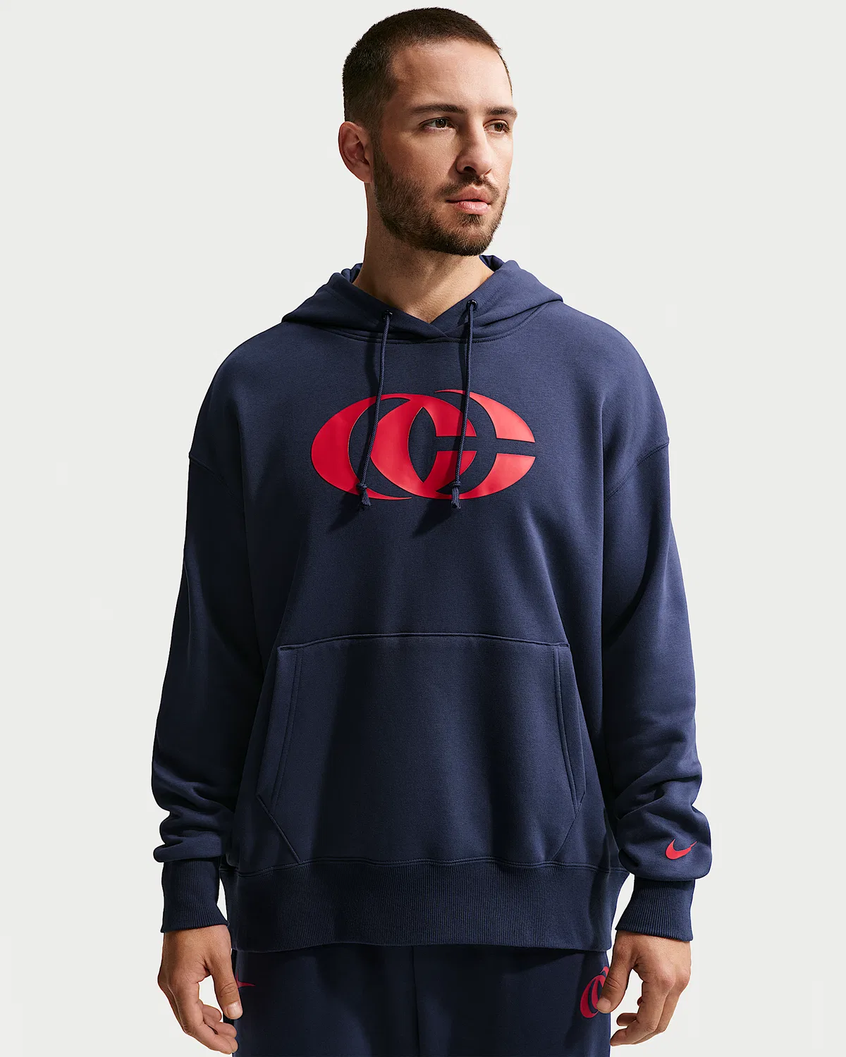 Nike Basketball Phoenix Fleece Pullover Hoodie Caitlin Clark, Midnight Navy/University Red/University Red — фото 3