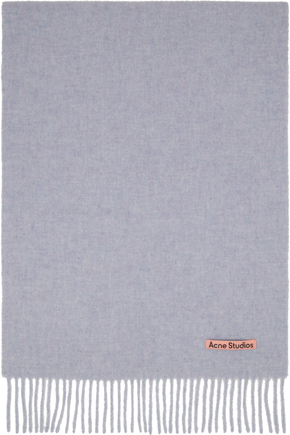 

Фиолетовый узкий шерстяной шарф с бахромой Acne Studios, Powder blue melange