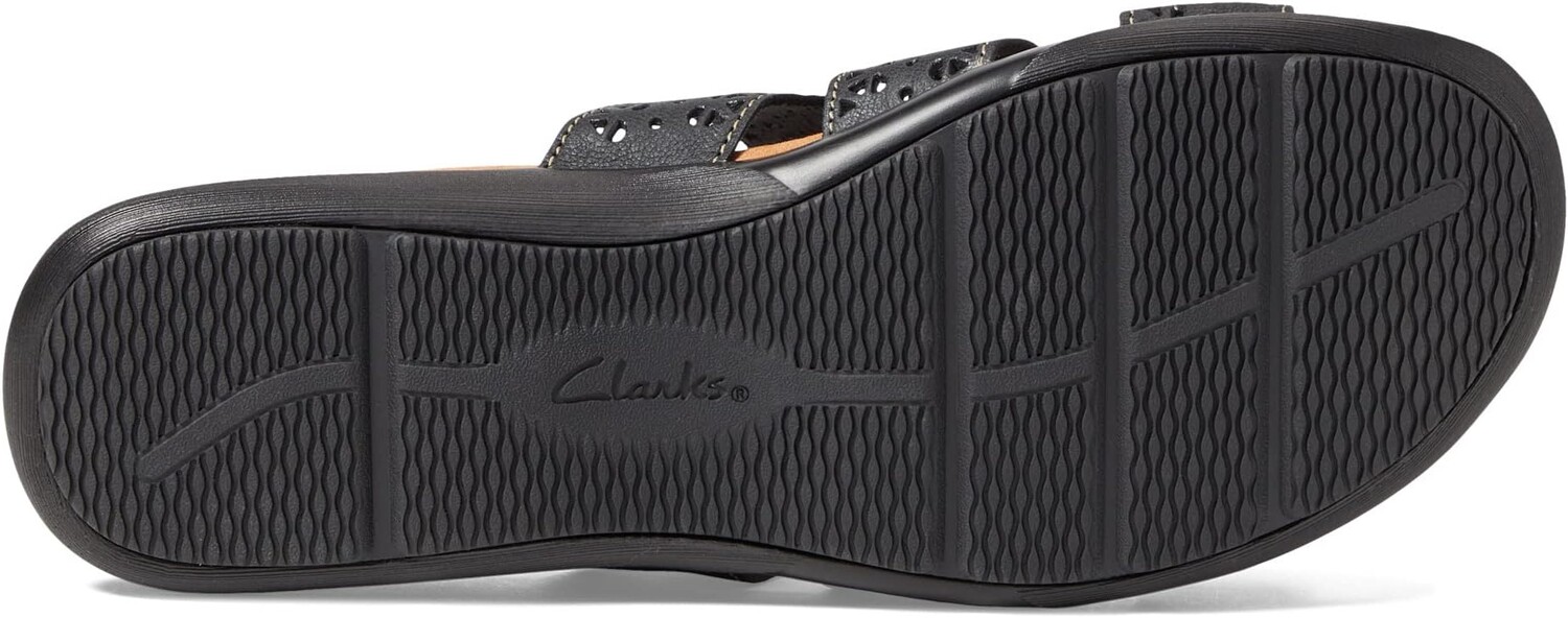 Сандалии на плоской подошве Kitly Walk Clarks, черная кожа — фото 3