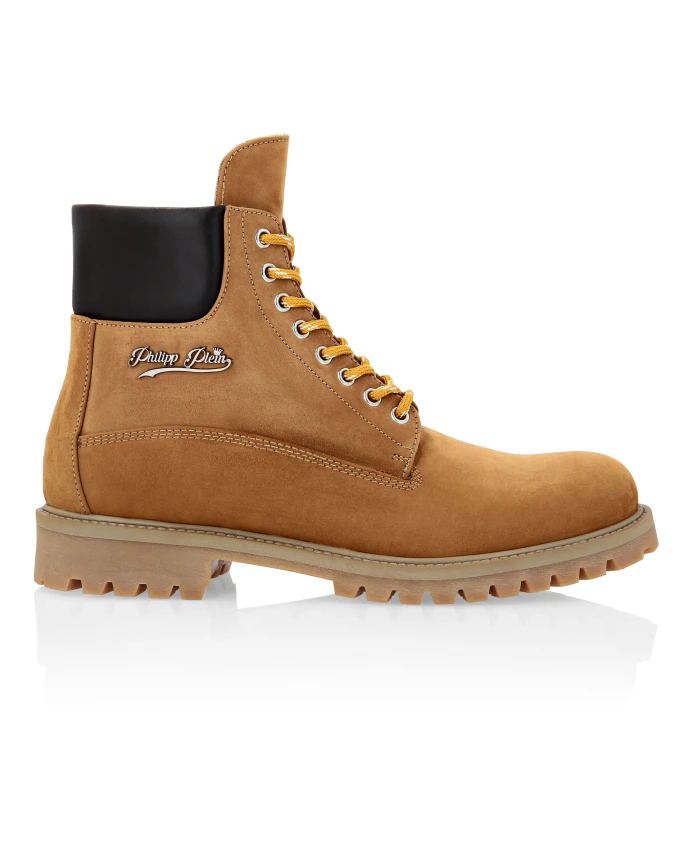 

Низкие кожаные ботинки Nabuk, модель Hunter Philipp Plein, бежевый