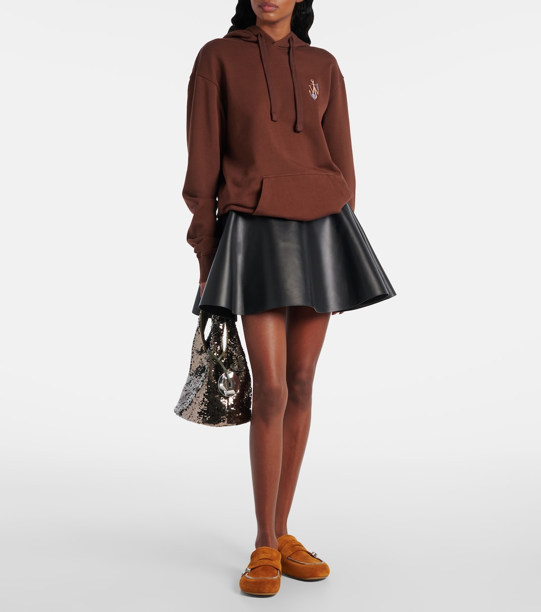 Байкерские замшевые мюли JW Anderson, желто-коричневый — фото 3