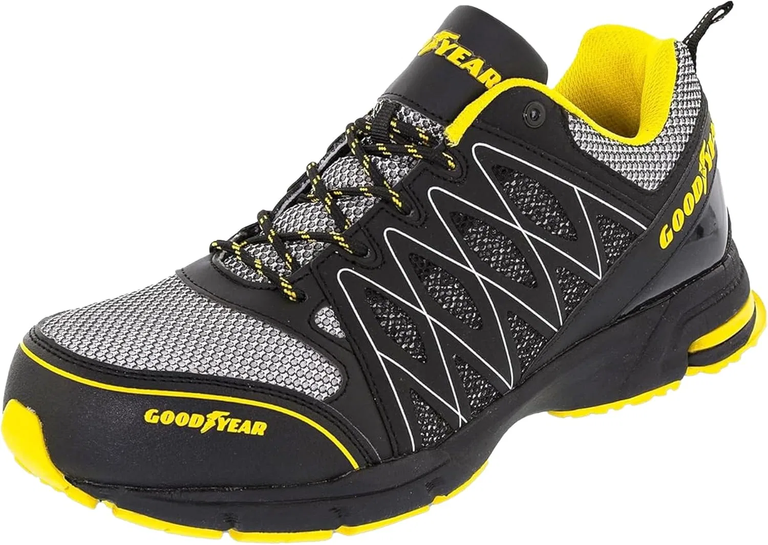 Кроссовки Goodyear S1P SRA HRO Metal Free Work Safety Trainer for Men, Black Yellow