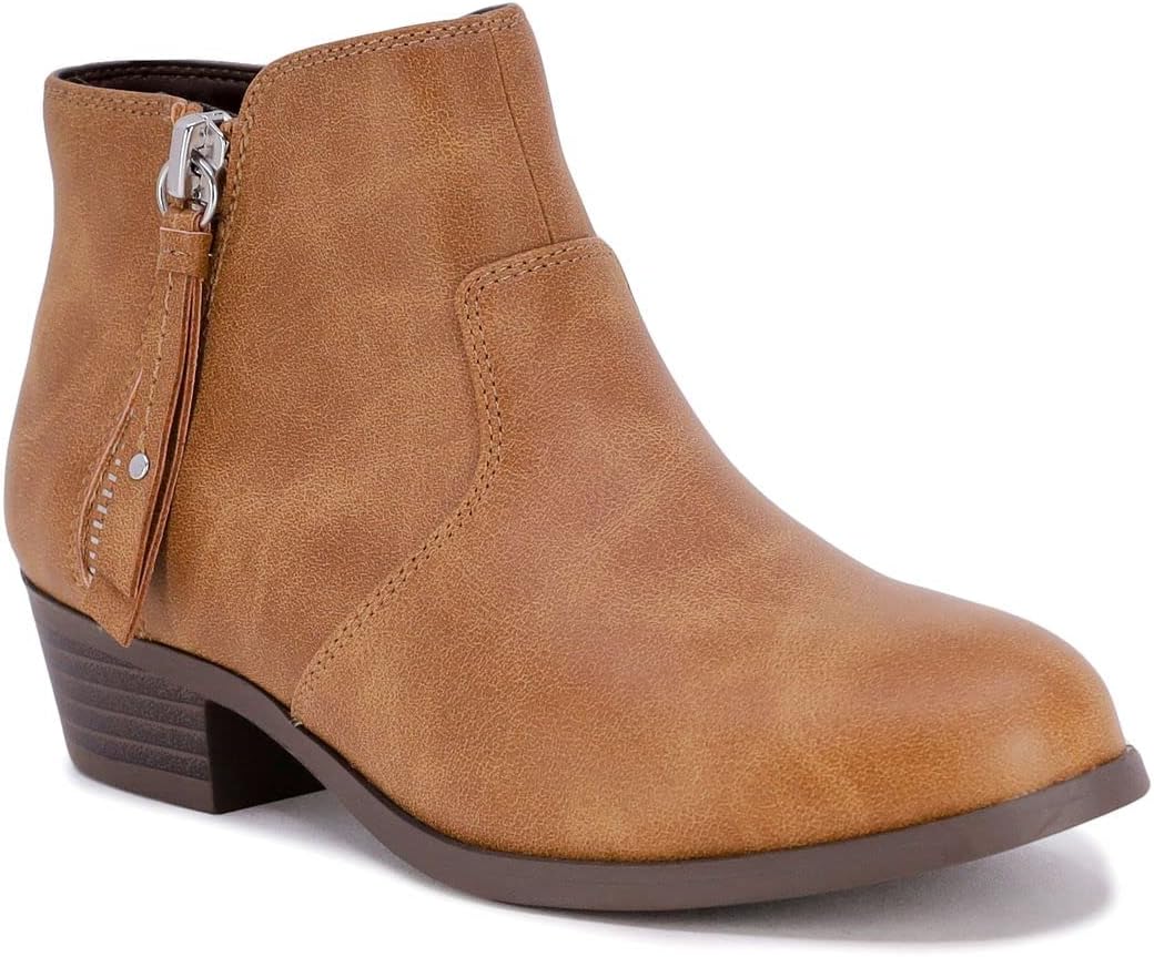 

Ботильоны LONDON FOG Girls Black Alley, водоотталкивающие, каблук 1 дюйм, рабочая молния