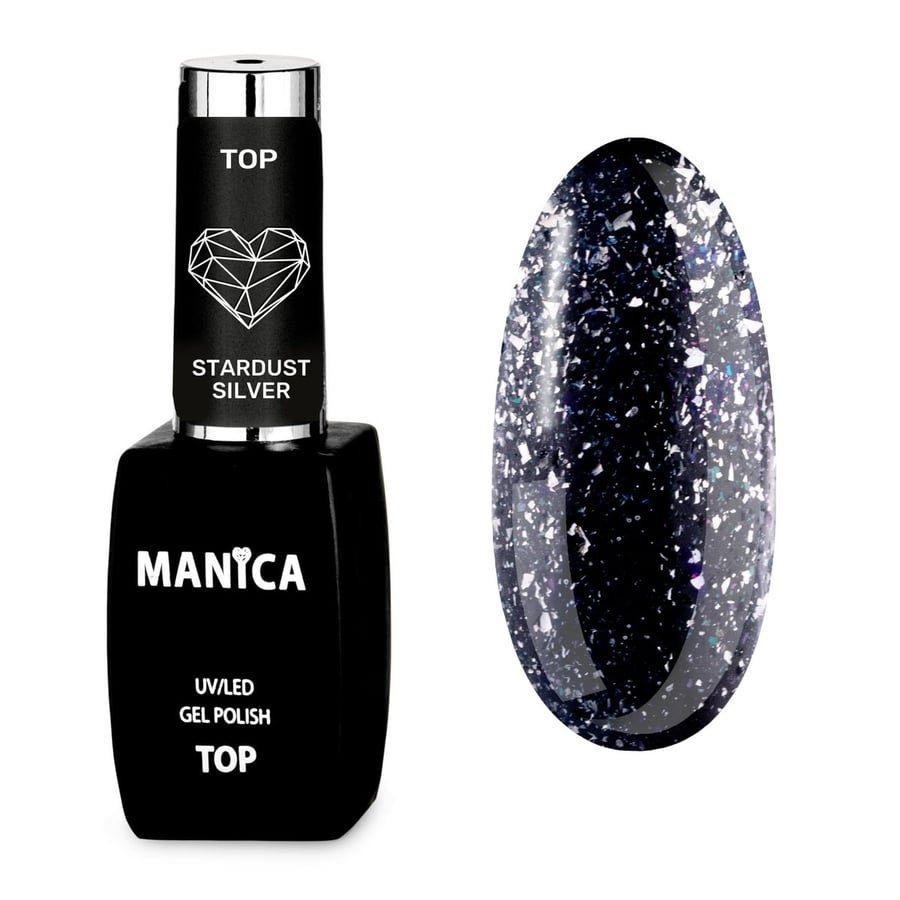 

Manica Top hybrid UV/LED Gel Polish Top Stardust Silver 10 мл
