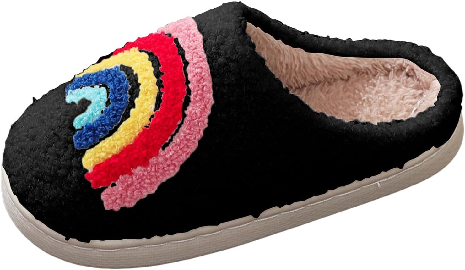 

Детские хлопковые тапочки с мультяшным принтом для мальчиков и девочек, удобные зимние теплые нескользящие домашние тапочки для дома и улицы Iwihmiv, черный