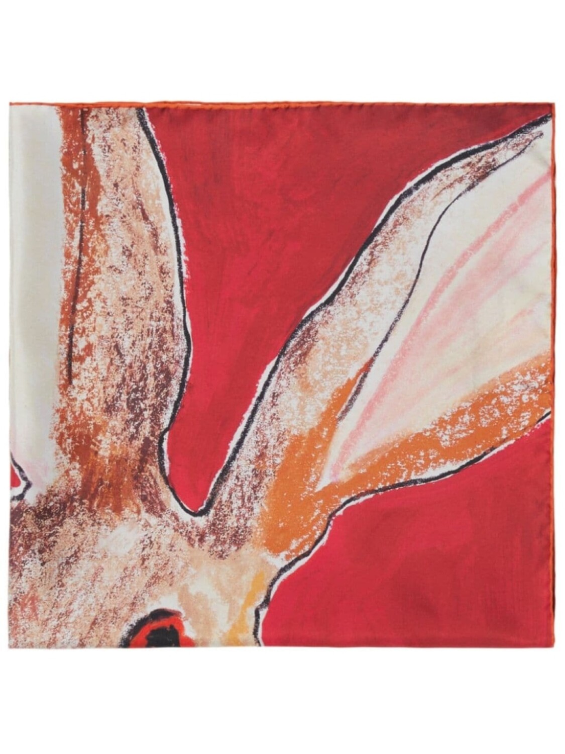 

Burberry шелковый платок с принтом Hare, красный