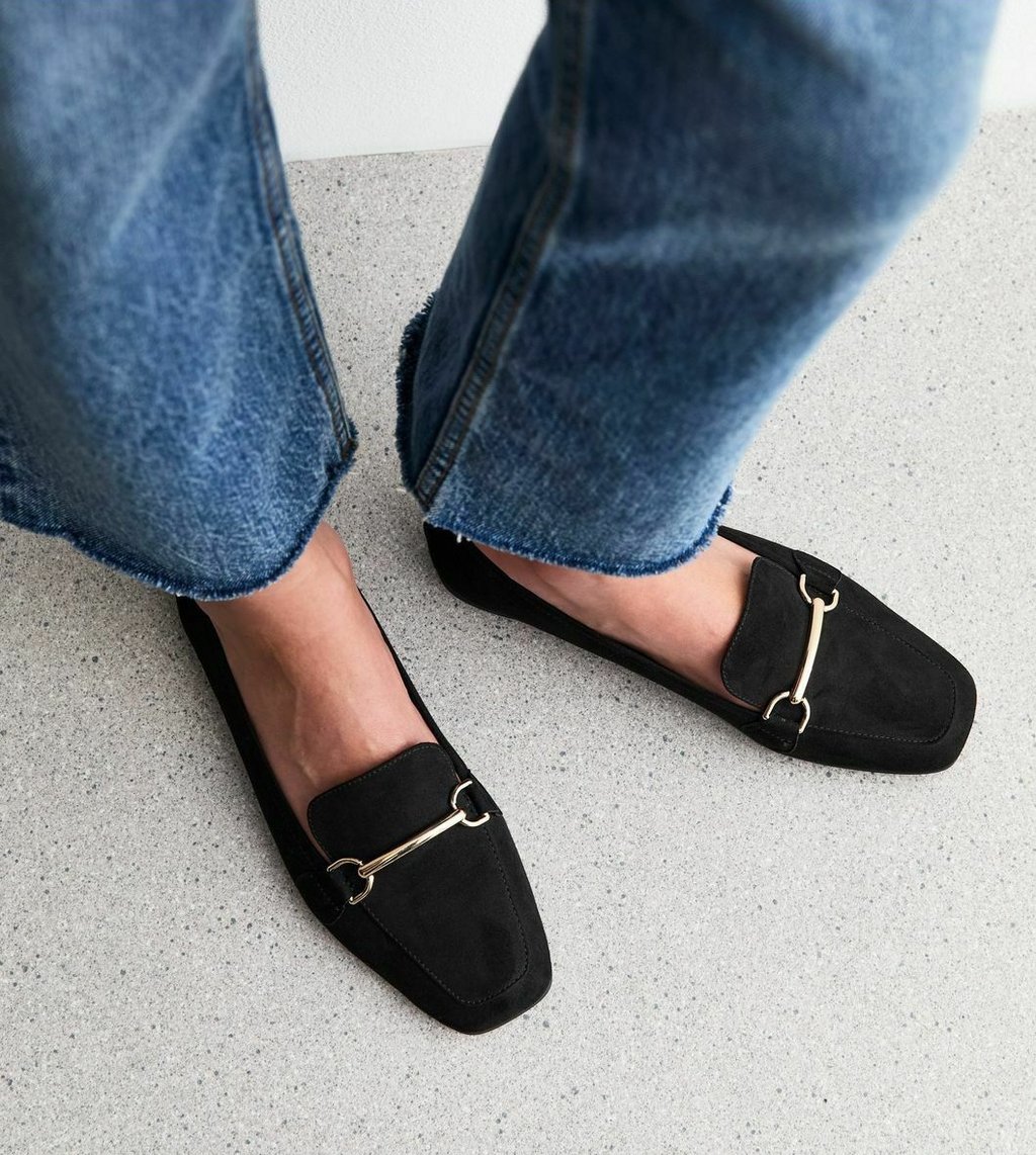 Слипоны FAUX SUEDE SNAFFLE DETAIL New Look, черный