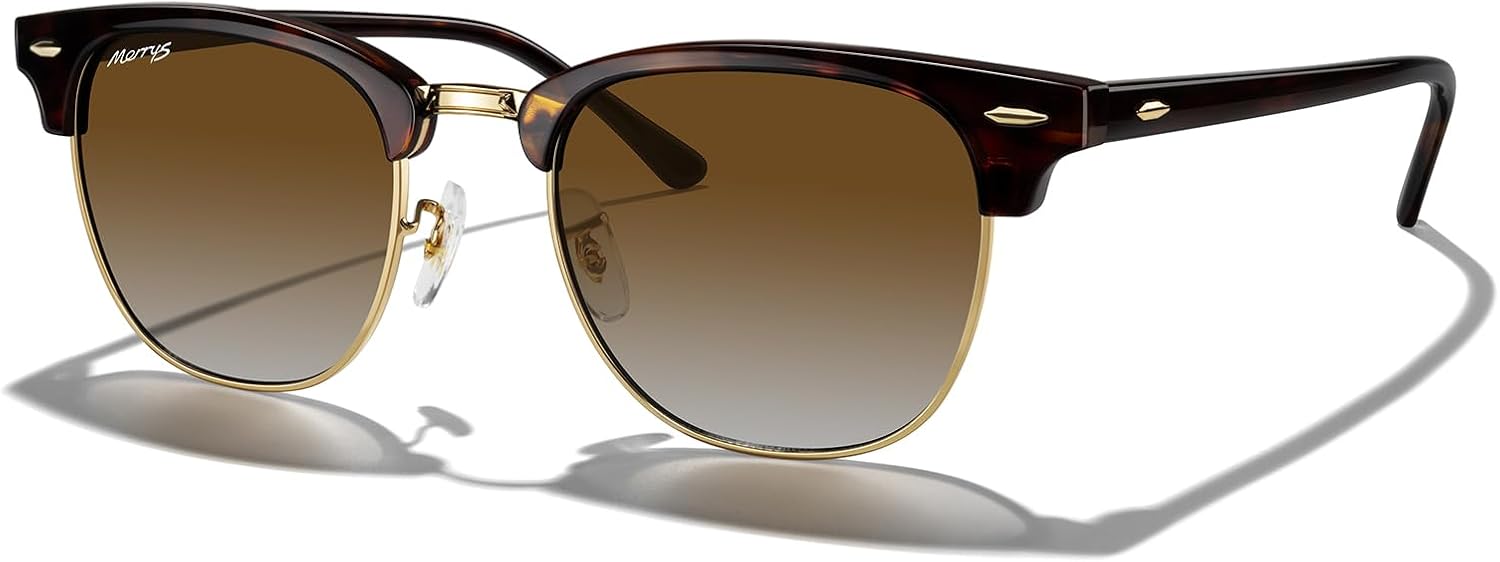 

Классические квадратные поляризованные солнцезащитные очки MERRY'S в полуободковой оправе для мужчин и женщин, модель S6016, Leopard Frame/Gold Bridge/Brown Gradient Lens