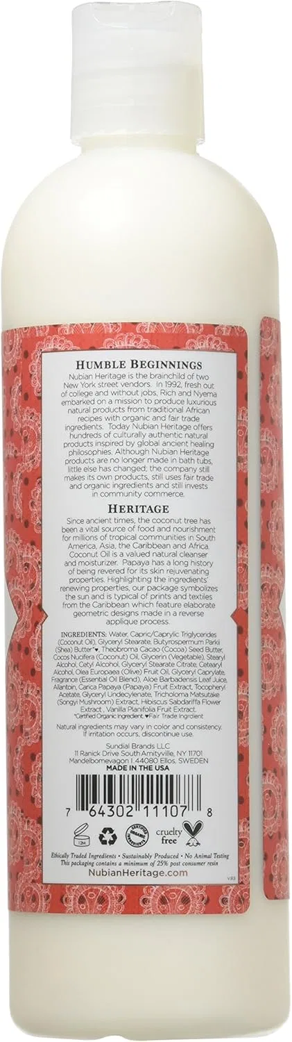 Лосьон Nubian Heritage Coconut & Papaya, 384 мл — фото 2