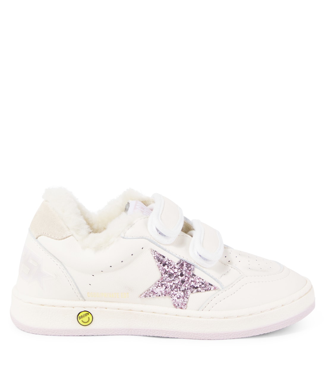 Кроссовки Ball Star из блестящей кожи Golden Goose Kids, белый — фото 3