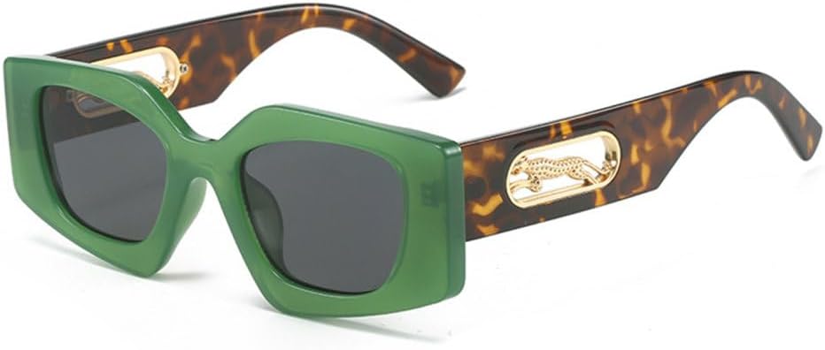 

Солнцезащитные очки MUTYNE «Кошачий глаз» для женщин и мужчин, квадратные линзы с градиентом, поликарбонатная оправа, леопардовый принт, защита от ультрафиолета UV400, Green